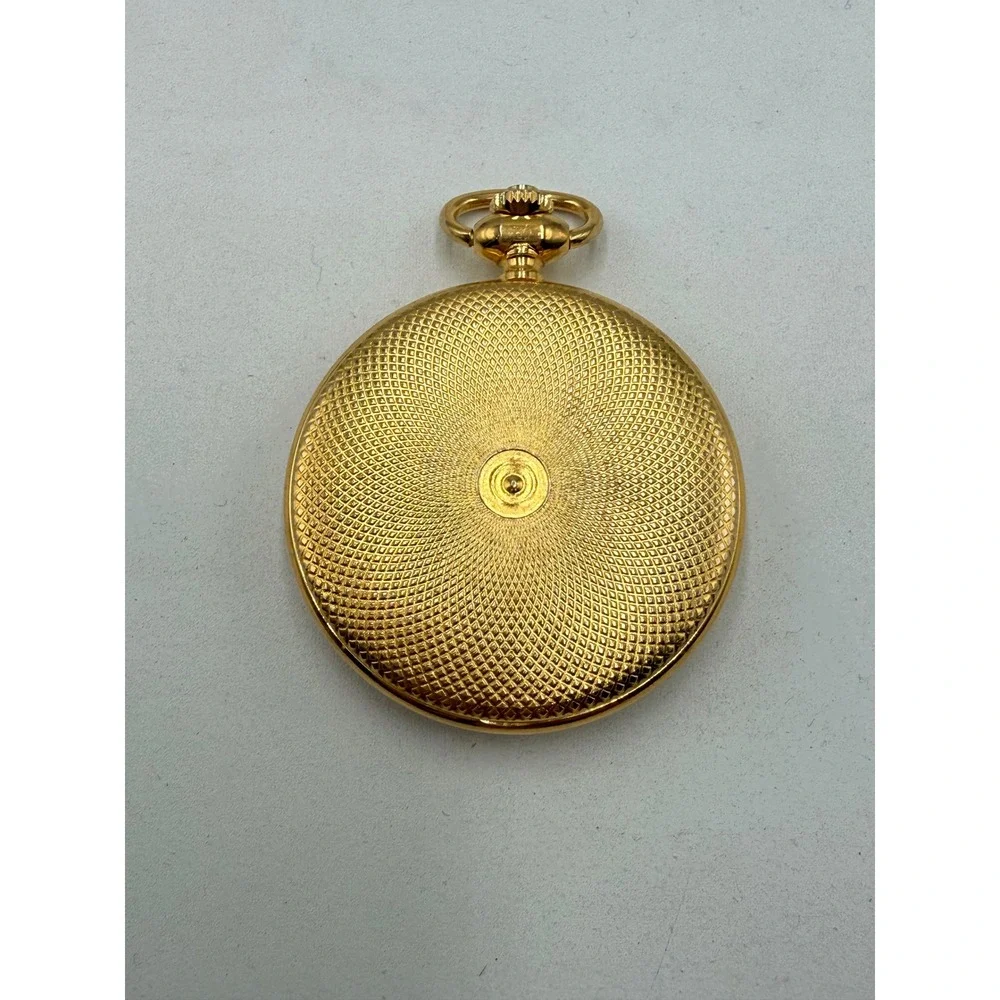 Lucien Piccard Pocket Watch Men Gold Tone Dufonte Quartz Date Hunter